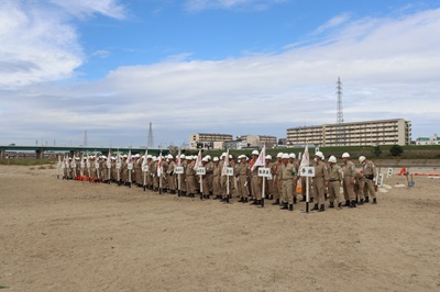 hp本部テント前分団整列 2